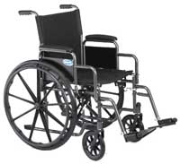 Invacare Veranda Wheelchair 18" x 16" with Removable Arms and Footrests