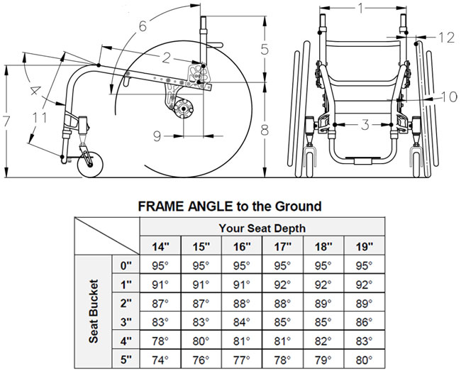 Colours Saber Wheelchair - Front Frame Angle (4)