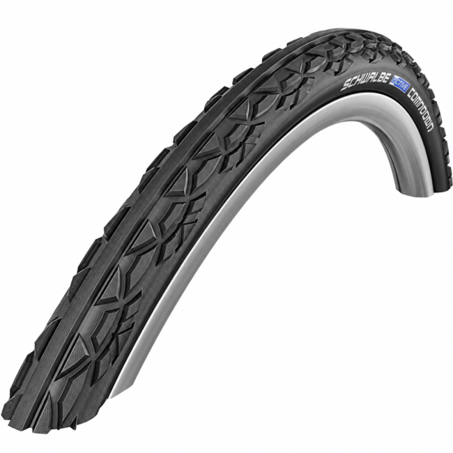 Schwalbe Downtown Black Wheelchair Tires (25-540) 24 X 1" - Wire Bead