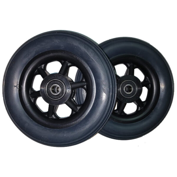 5 x 1" Soft Roll Wheelchair Casters - Dark Grey