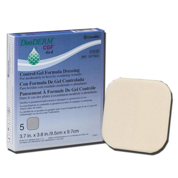 DuoDERM CGF Control Gel Formula Dressing - 4 x 4 - Sterile Box 5