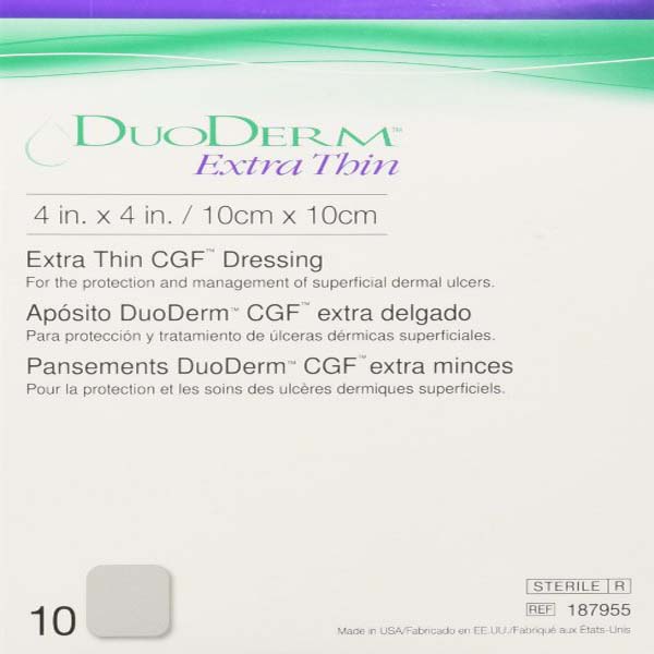 DuoDerm Extra Thin CGF Dressing, Sterile. 4" x 4" BX 10